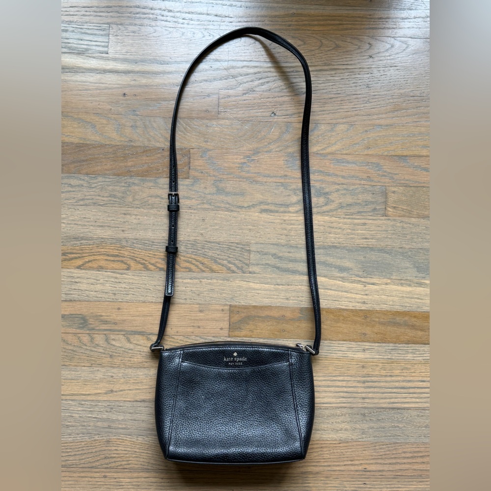 Kate Spade Monica Black Pebbled Leather Crossbody Bag